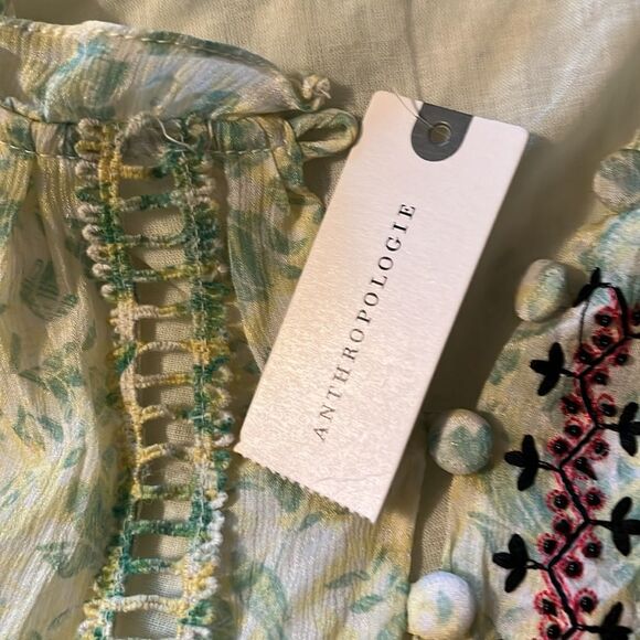 New! Anthropologie Bhanuni By Jyoti Giada Embroidered Beaded Top Size XL - Picture 12 of 16